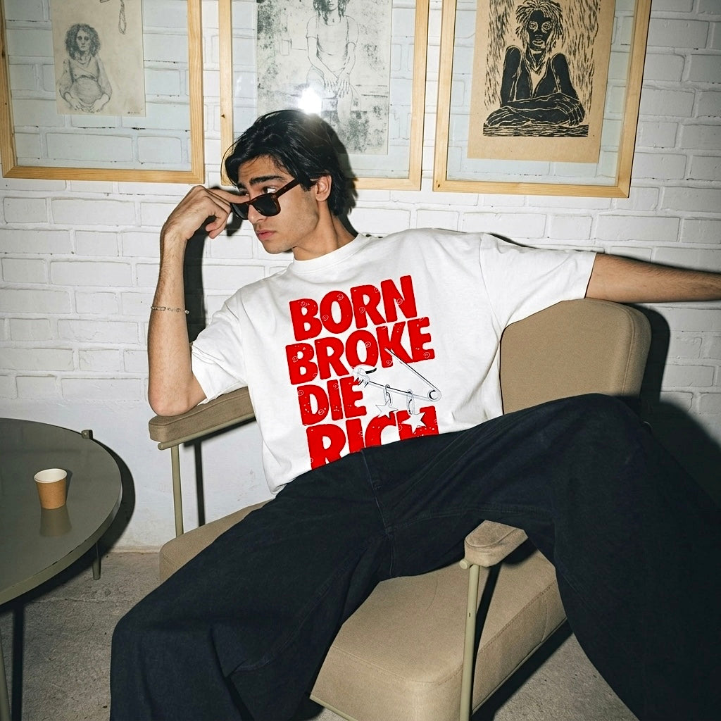 DIE RICH WHITE T-SHIRT
